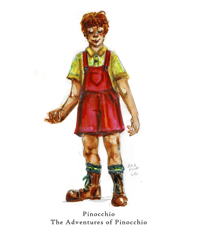 Pinocchio costume concept sketch